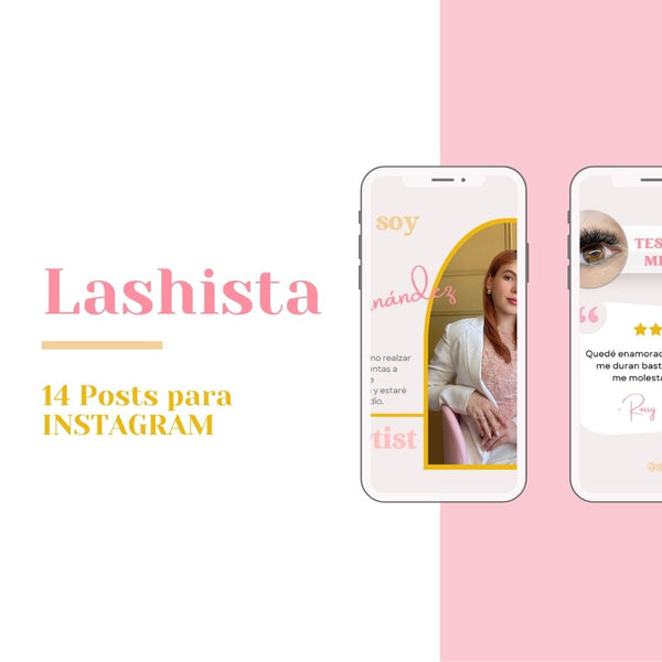 LASHISTA - Plantillas de publicaciones de Instagram editables en Canva